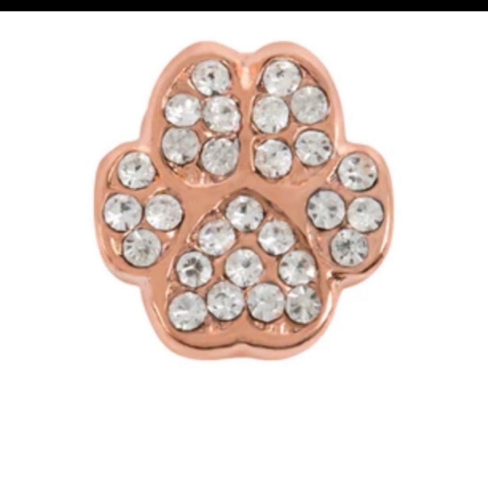 Origami Owl Rose Gold Crystal Paw Charm